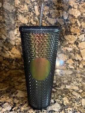 Starbucks Black Iridescent Studded Cold Cup with Straw